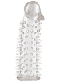 Прозрачная насадка на половой член с закрытой головкой и шипами - 12,5 см. - ToyFa - в Кисловодске купить с доставкой