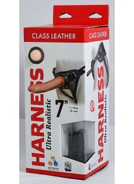 Насадка-фаллоимитатор на кожаных трусиках Harness Ultra Realistic 7  - 18 см. - LOVETOY (А-Полимер) - купить с доставкой в Кисловодске