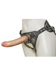 Насадка-фаллоимитатор на кожаных трусиках Harness Ultra Realistic 7  - 18 см. - LOVETOY (А-Полимер) - купить с доставкой в Кисловодске