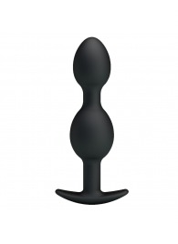 Чёрные анальные шарики из силикона - 12,5 см. - Baile