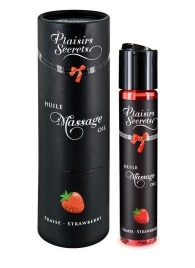 Массажное масло с ароматом клубники Huile de Massage Gourmande Fraise des Bois - 59 мл. - Plaisir Secret - купить с доставкой в Кисловодске