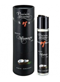 Массажное масло с ароматом кокоса Huile de Massage Gourmande Coco - 59 мл. - Plaisir Secret - купить с доставкой в Кисловодске