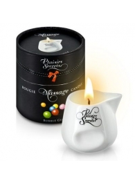 Массажная свеча с ароматом бубль-гума Bougie de Massage Gourmande Bubble Gum - 80 мл. - Plaisir Secret - купить с доставкой в Кисловодске