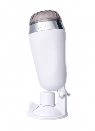 Мастурбатор-вагина в белой колбе с присоской и встраиваемой вибропулей - A-toys - в Кисловодске купить с доставкой