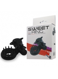 Чёрное эрекционное виброкольцо Sweet Ring с дельфинчиком - Baile - в Кисловодске купить с доставкой