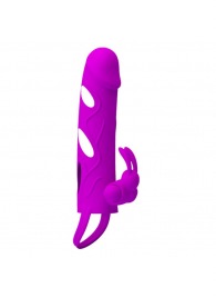 Лиловая вибронасадка на пенис с подхватом мошонки - Baile - в Кисловодске купить с доставкой