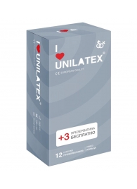 Презервативы с рёбрами Unilatex Ribbed - 12 шт. + 3 шт. в подарок - Unilatex - купить с доставкой в Кисловодске