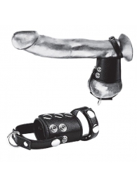 Кольцо на член и мошонку Cock Ring With 2  Ball Stretcher And Optional Weight Ring - BlueLine - в Кисловодске купить с доставкой