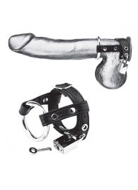 Утяжка на пенис на замочке Duo Cock And Ball Lock - BlueLine - купить с доставкой в Кисловодске