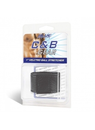 Чёрная утяжка на мошонку 1  Velcro Ball Stretcher - BlueLine - купить с доставкой в Кисловодске