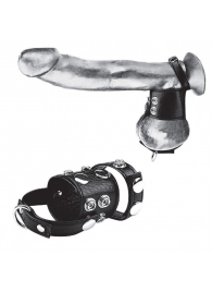 Утяжка на пенис и мошонку Cock Ring With 1.5  Ball Stretcher And Optional Weight Ring - BlueLine - купить с доставкой в Кисловодске