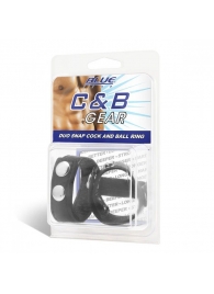 Утяжка на пенис с клёпками Duo Snap Cock And Ball Ring - BlueLine - купить с доставкой в Кисловодске