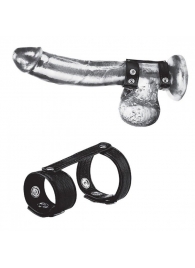 Утяжка на пенис с клёпками Duo Snap Cock And Ball Ring - BlueLine - купить с доставкой в Кисловодске