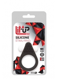 Чёрное эрекционное кольцо LIT-UP SILICONE STIMU RING 1 BLACK - Dream Toys - в Кисловодске купить с доставкой