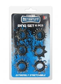 Набор из 6 дымчатых эрекционных колец MENZSTUFF 6PC STRECHEABLE RING SET - Dream Toys - в Кисловодске купить с доставкой