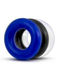 Набор из 3 разноцветных колец Stay Hard Donut Rings - Blush Novelties - в Кисловодске купить с доставкой