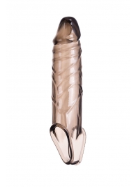 Дымчатая фаллическая насадка с подхватом и закрытой головкой - 16,2 см. - ToyFa - в Кисловодске купить с доставкой