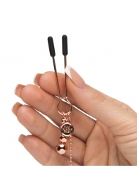 Золотистые зажимы для сосков и клитора All Sensation Nipple and Clitoral Chain - Fifty Shades of Grey - купить с доставкой в Кисловодске