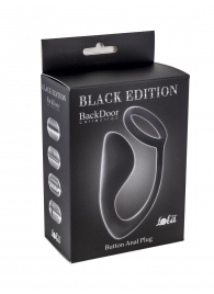 Чёрное эрекционное кольцо с анальной пробкой Button Anal Plug - Lola Games - в Кисловодске купить с доставкой