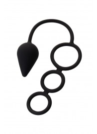 Тройное эрекционное кольцо с анальным хвостом Drop M-size - Erotist Adult Toys - в Кисловодске купить с доставкой