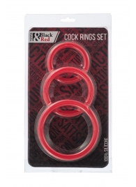 Набор из 3 красных эрекционных колец различного диаметра - ToyFa - в Кисловодске купить с доставкой