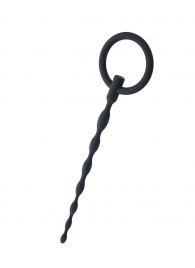 Чёрный уретральный плаг с кольцом - ToyFa - купить с доставкой в Кисловодске