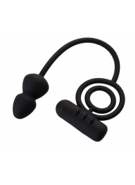 Чёрное эрекционное кольцо с вибропулькой и анальным хвостом - Erotist Adult Toys - в Кисловодске купить с доставкой