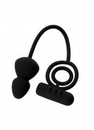Чёрное эрекционное кольцо с вибростимулятором и анальным хвостом - Erotist Adult Toys - в Кисловодске купить с доставкой