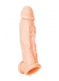 Телесная насадка на пенис с фиксацией мошонки - 18,5 см. - ToyFa - в Кисловодске купить с доставкой