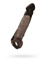 Чёрная насадка на пенис Tс подхватом - 19,5 см. - ToyFa - в Кисловодске купить с доставкой