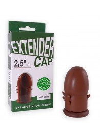 Коричневый латексный удлинитель пениса 2.5 in с шипиками - Sitabella - в Кисловодске купить с доставкой