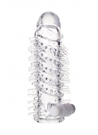 Насадка на пенис TOYFA A-Toys с вибропулей и шипами - 13,4 см. - A-toys - в Кисловодске купить с доставкой