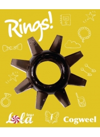 Чёрное эрекционное кольцо Rings Cogweel - Lola Games - в Кисловодске купить с доставкой