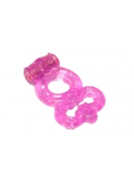 Розовое эрекционное кольцо Rings Treadle с подхватом - Lola Games - в Кисловодске купить с доставкой