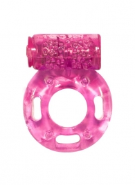 Розовое эрекционное кольцо с вибрацией Rings Axle-pin - Lola Games - в Кисловодске купить с доставкой