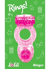 Розовое эрекционное кольцо с вибрацией Rings Ringer - Lola Games - в Кисловодске купить с доставкой