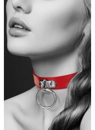 Красный узенький чокер с кольцом - Bijoux Pour Toi - купить с доставкой в Кисловодске
