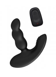 Черный силиконовый стимулятор простаты Levett Nitoc с пультом ДУ - Levett - в Кисловодске купить с доставкой