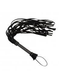 Чёрная плеть с кожаной рукоятью - 65 см. - Sitabella - купить с доставкой в Кисловодске