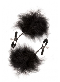 Зажимы для сосков с пухом FEATHERED NIPPLE CLAMPS - Blush Novelties - купить с доставкой в Кисловодске