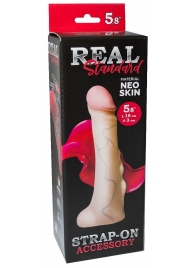 Реалистичная насадка с мошонкой REAL Standard - 18 см. - LOVETOY (А-Полимер) - купить с доставкой в Кисловодске