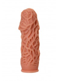 Насадка на фаллос с рельефными складочками - 14,7 см. - KOKOS - в Кисловодске купить с доставкой