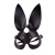 Чёрная кожаная маска с длинными ушками - Sitabella - купить с доставкой в Кисловодске