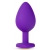 Фиолетовая анальная пробка Bling Plug Large с золотистым стразом - 9,5 см. - Blush Novelties - купить с доставкой в Кисловодске