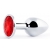 Серебристая анальная пробка с красным стразом - 7,2 см. - Anal Jewelry Plug - купить с доставкой в Кисловодске