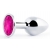 Серебристая анальная пробка с малиновым кристаллом - 7,2 см. - Anal Jewelry Plug - купить с доставкой в Кисловодске