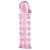 Гелевая розовая насадка на фаллос с шипами - 12 см. - Toyfa Basic - в Кисловодске купить с доставкой