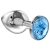 Большая серебристая анальная пробка Diamond Light blue Sparkle Large с голубым кристаллом - 8 см. - Lola Games - купить с доставкой в Кисловодске