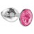 Малая серебристая анальная пробка Diamond Pink Sparkle Small с розовым кристаллом - 7 см. - Lola Games - купить с доставкой в Кисловодске