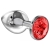 Большая серебристая анальная пробка Diamond Red Sparkle Large с красным кристаллом - 8 см. - Lola Games - купить с доставкой в Кисловодске